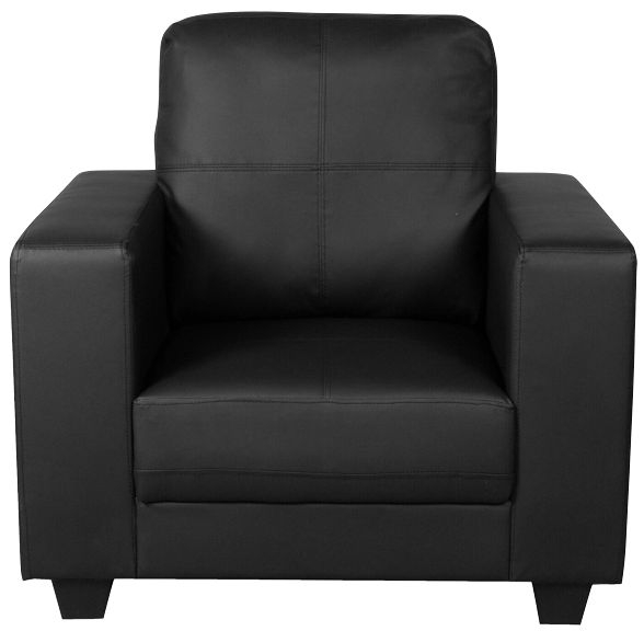Queensbury Black Faux Leather Armchair