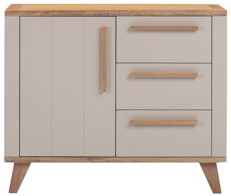 Rimini 1 Door Sideboard Oak And Stone Painted