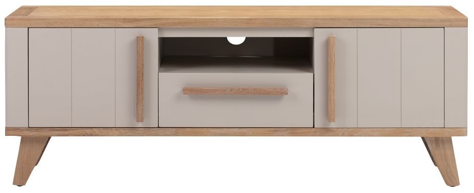 Rimini Wide Tv Unit Oak And Stone Painted