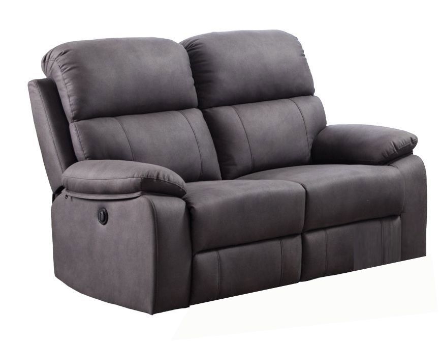 Stretford Dark Grey Fabric 2 Seater Electric Recliner Sofa