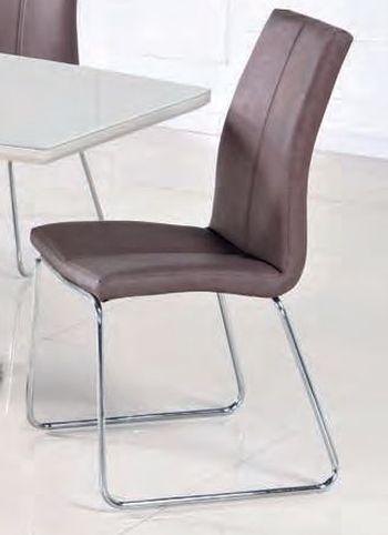 Toscana Brown Leather Dining Chair Pair
