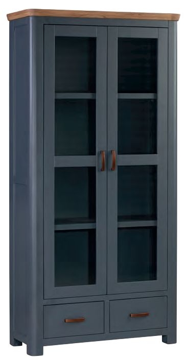 Treviso Midnight Blue And Oak Display Cabinet