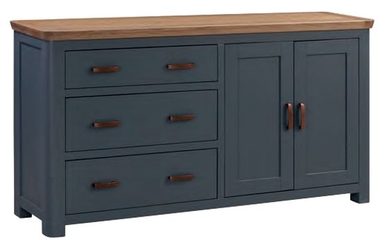 Treviso Midnight Blue And Oak Large Sideboard