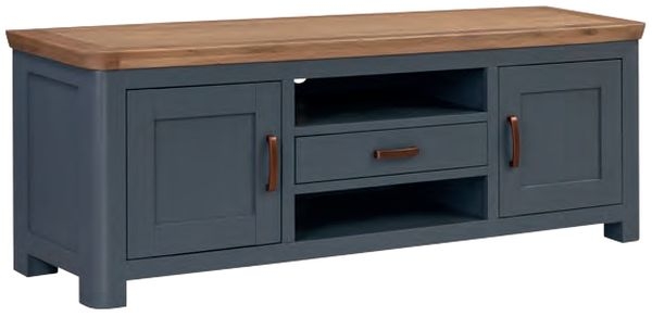 Treviso Midnight Blue And Oak Wide Tv Unit
