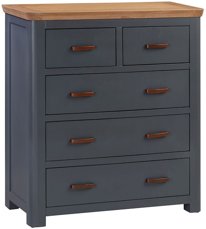 Treviso Midnight Blue And Oak 23 Drawer Chest