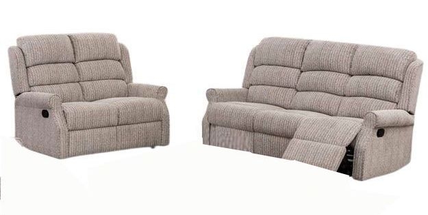 Windsor Natural Fabric 32 Recliner Sofa Suite