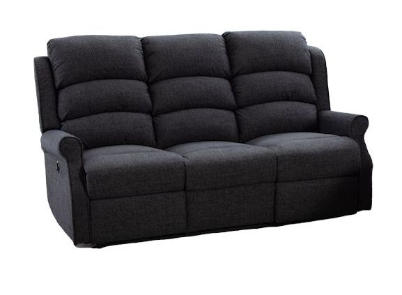 Windsor Dark Grey Fabric 3 Seater Electric Recliner Sofa