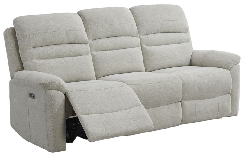 Belford Beige Fabric 3 Seater Recliner Sofa Upholstered