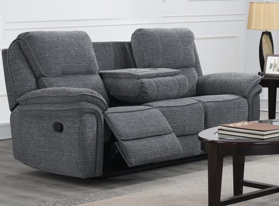 Belmont Grey Fabric 3 Seater Recliner Sofa Upholstered