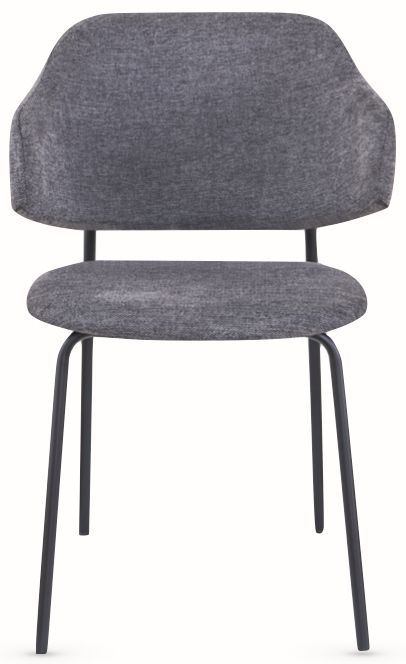 Blake Dark Grey Dining Chair Velvet Fabric Upholstered With Black Metal Legs Set Of 4