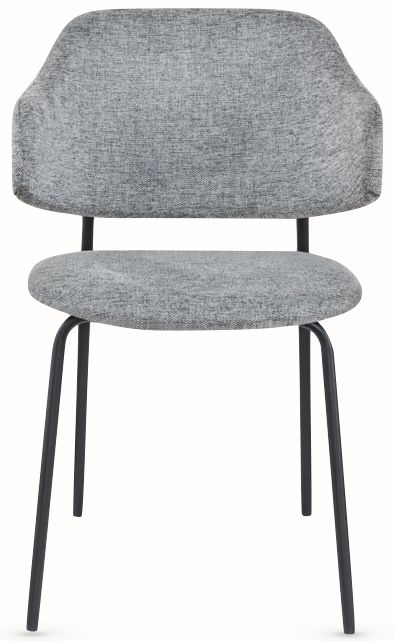 Blake Light Grey Dining Chair Velvet Fabric Upholstered With Black Metal Legs Set Of 4