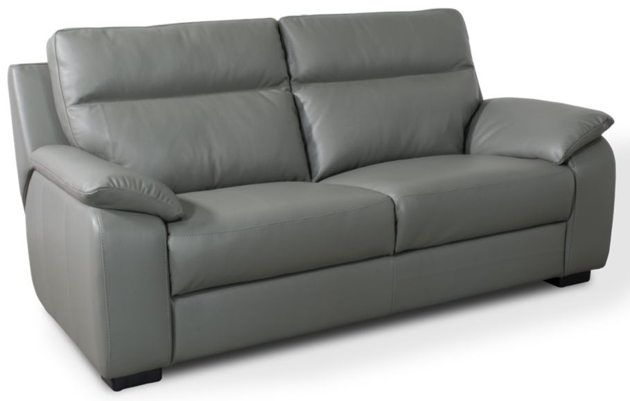 Caravaggio Grey 3 Seater Sofa Real Leather