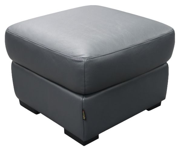 Caravaggio Grey Footstool Real Leather