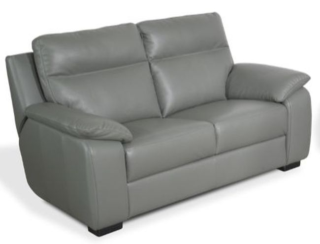 Caravaggio Grey 2 Seater Sofa Real Leather