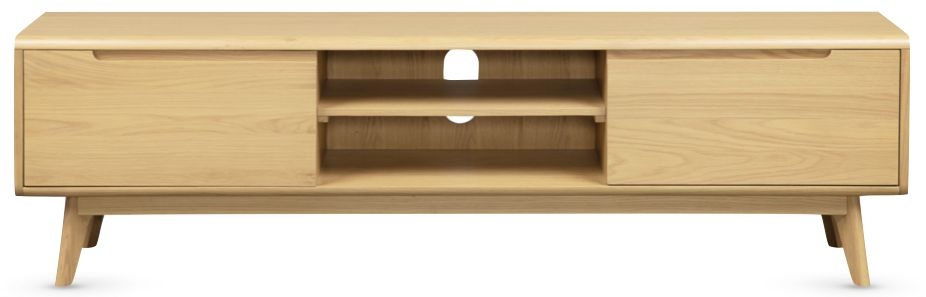 Carrington Scandinavian Style Oak Large Tv Unit 180cm L With Storage For Television Upto 70inch Plasma