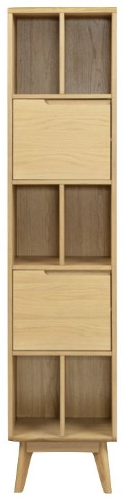 Carrington Scandinavian Style Oak Narrow Bookcase 180cm
