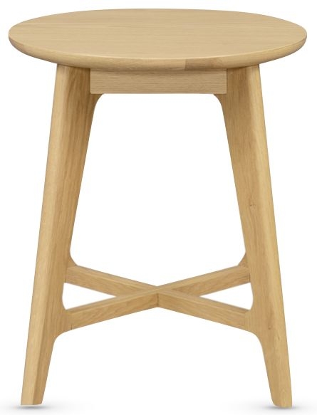 Carrington Scandinavian Style Oak Round Lamp Table