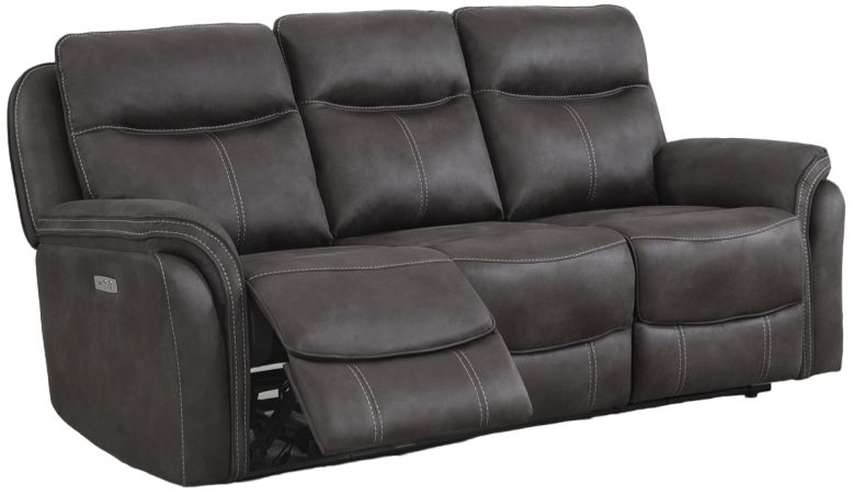 Claremont Grey 3 Seater Recliner Sofa Velvet Fabric Upholstered