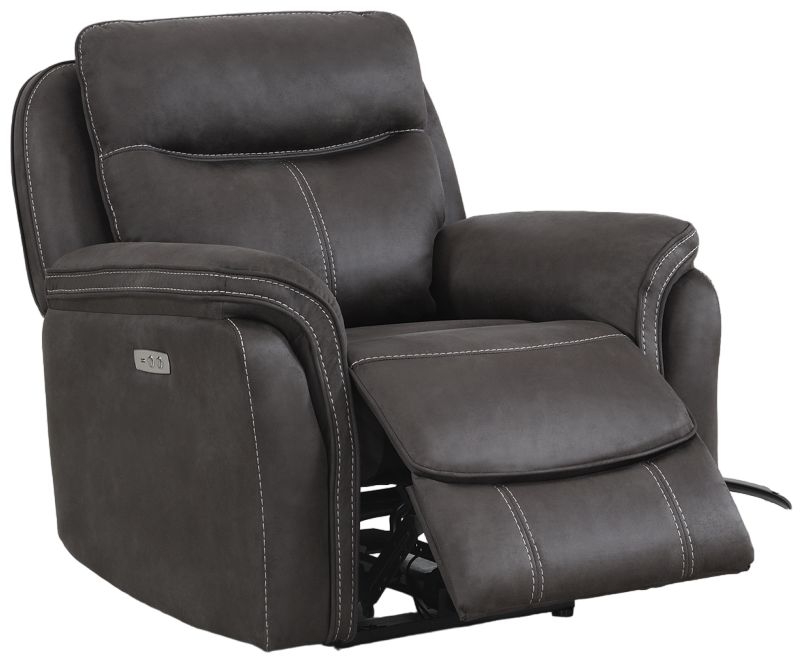 Claremont Grey Recliner Armchair Velvet Fabric