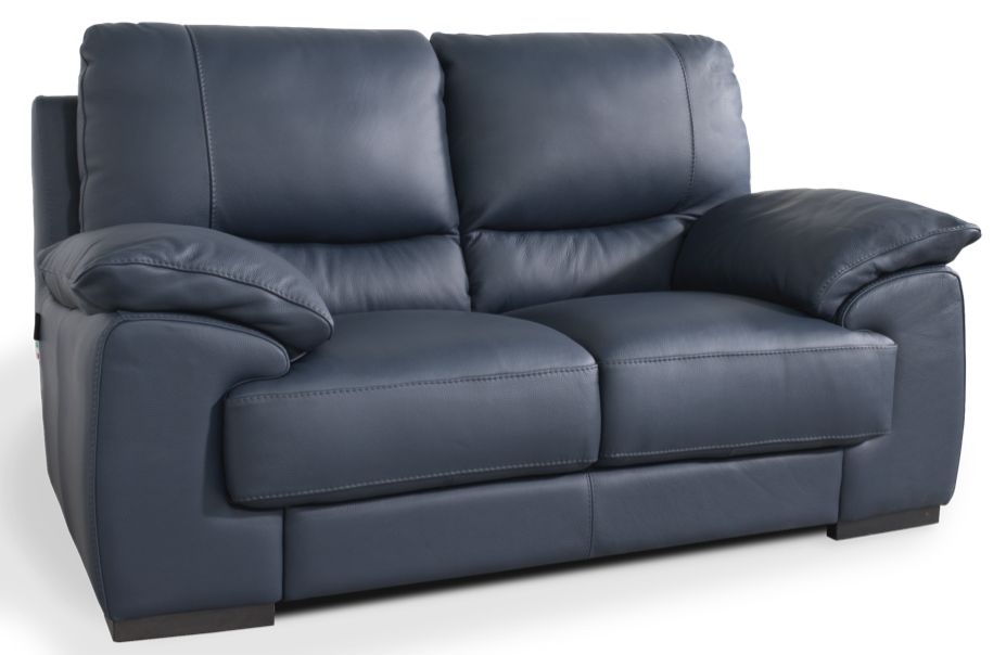 Duca Navy 2 Seater Sofa Real Leather