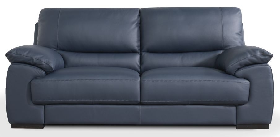 Duca Navy 3 Seater Sofa Real Leather