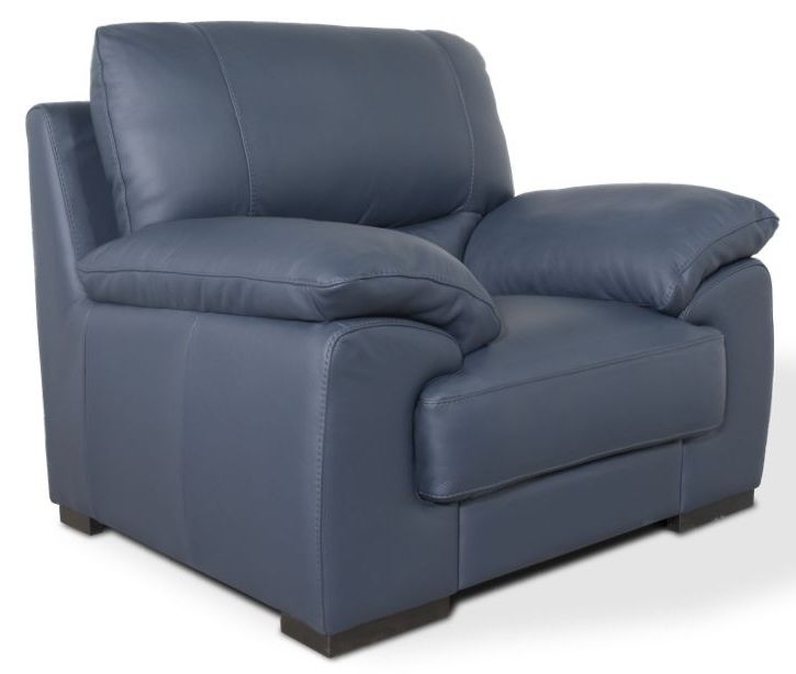 Duca Navy Armchair Real Leather
