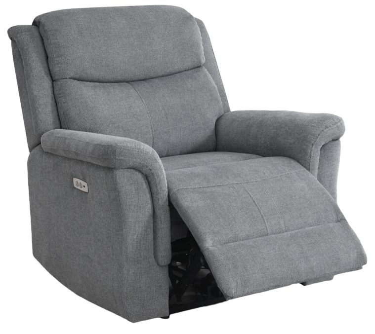 Faringdon Grey Recliner Armchair Velvet Fabric