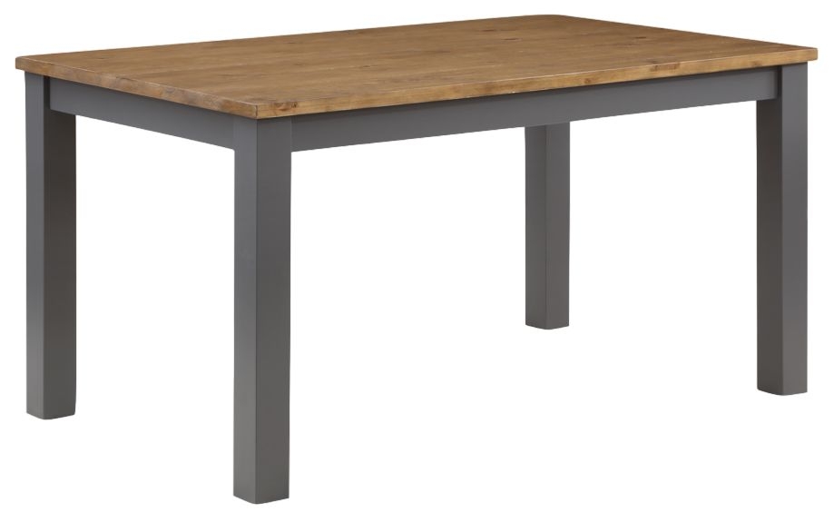 Glenmore Rustic Pine Dining Table 150cm Seats 4 To 6 Diners Rectangular Top