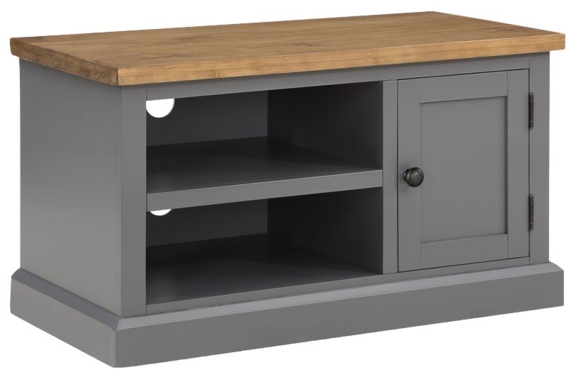 Glenmore Rustic Pine Standard Tv Unit 90cm W With Storage For Television Upto 40inch Plasma