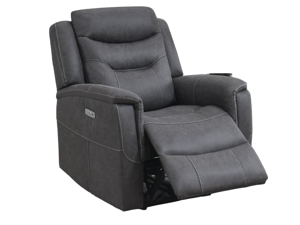 Harrogate Grey Recliner Armchair Velvet Fabric