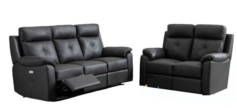 Milano Anthracite Leather 32 Seater Electric Recliner Sofa Suite