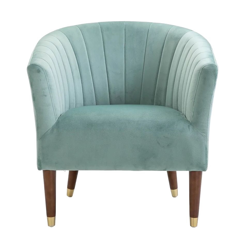 Nicole Teal Velvet Fabric Armchair