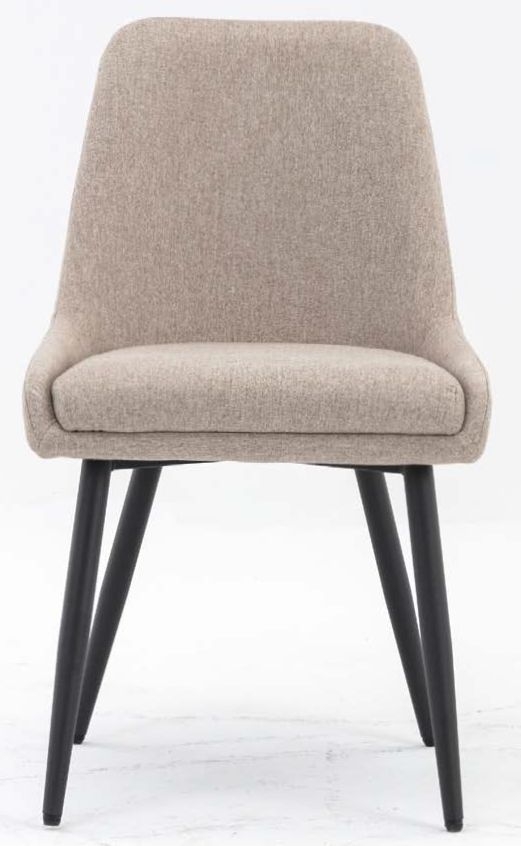 Noah Steel Grey Dining Chair Velvet Fabric Upholstered With Round Black Metal Legs Sold In Pairs