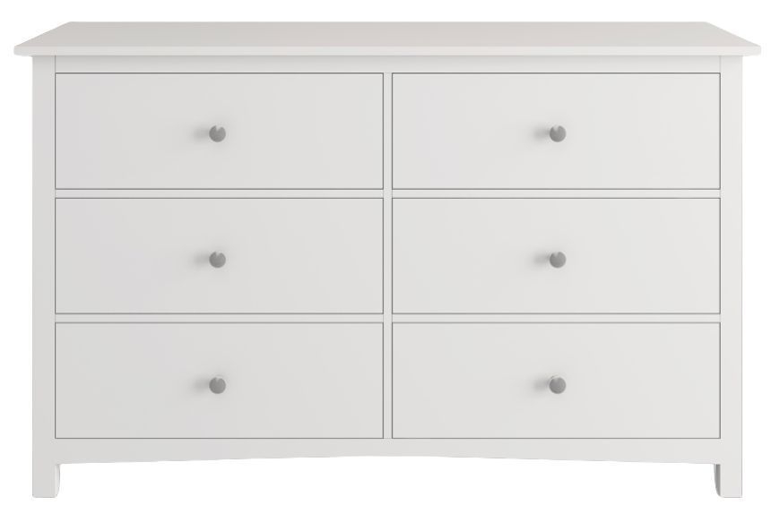 Olive White 6 Drawer Wide Chest