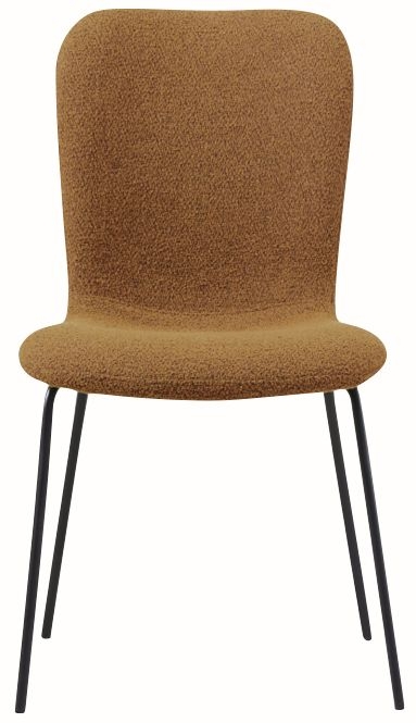 Oliver Tan Dining Chair Velvet Fabric Upholstered With Black Metal Legs Set Of 4