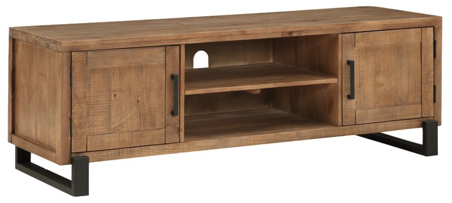 Pembroke Pine Rustic Large Tv Unit 136cm W With Storage For Television Upto 55inch Plasma With Black Metal Legs