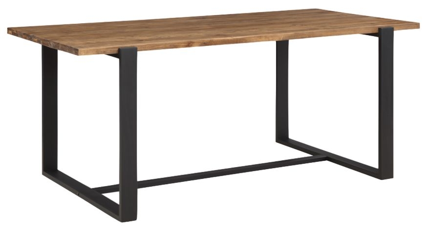 Pembroke Rustic Pine Dining Table 150cm Seats 6 Diners Rectangular Top With Black Metal Legs