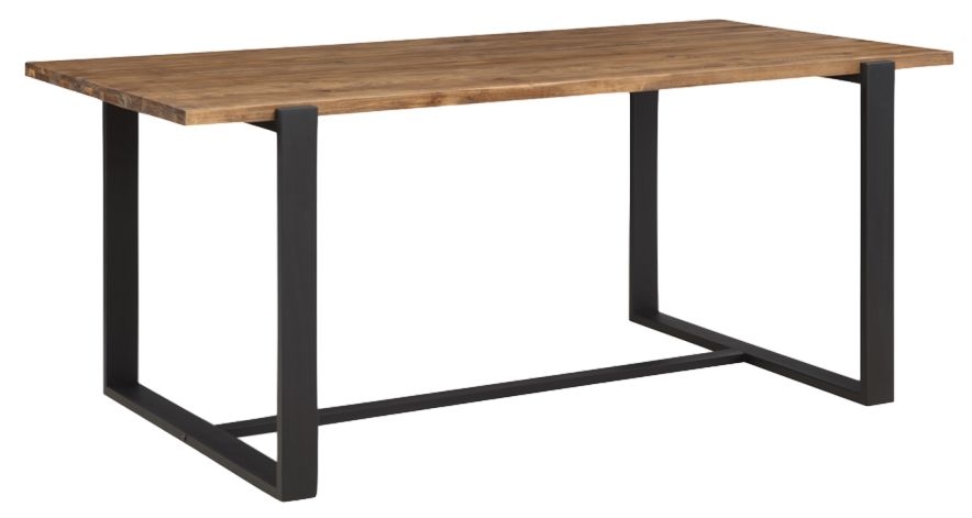 Pembroke Rustic Pine Dining Table 180cm Seats 8 Diners Rectangular Top With Black Metal Legs
