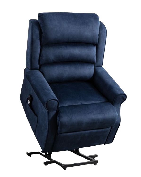 Penrith Blue Fabric Electric Lift And Tilt Recliner Armchair