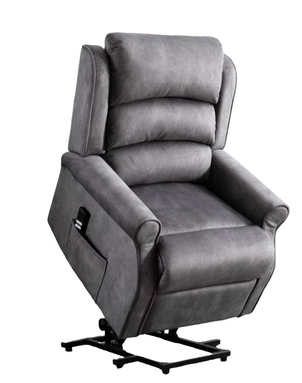 Penrith Grey Fabric Electric Lift And Tilt Recliner Armchair