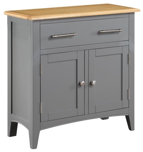Rossmore Grey Painted Compact Sideboard 80cm With 2 Doors 2 Drawers