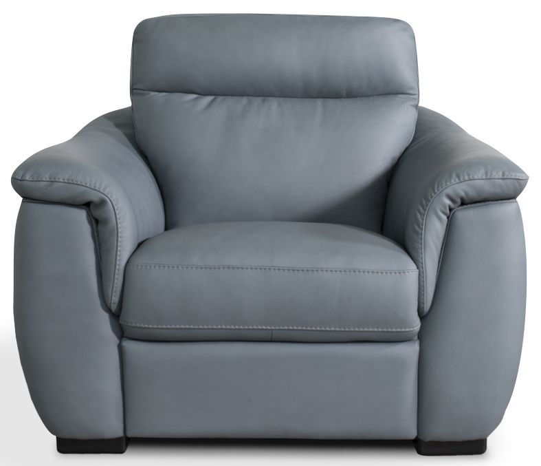 Soffio Grey Armchair Real Leather