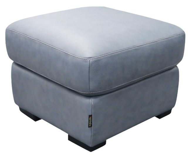 Soffio Grey Footstool Real Leather