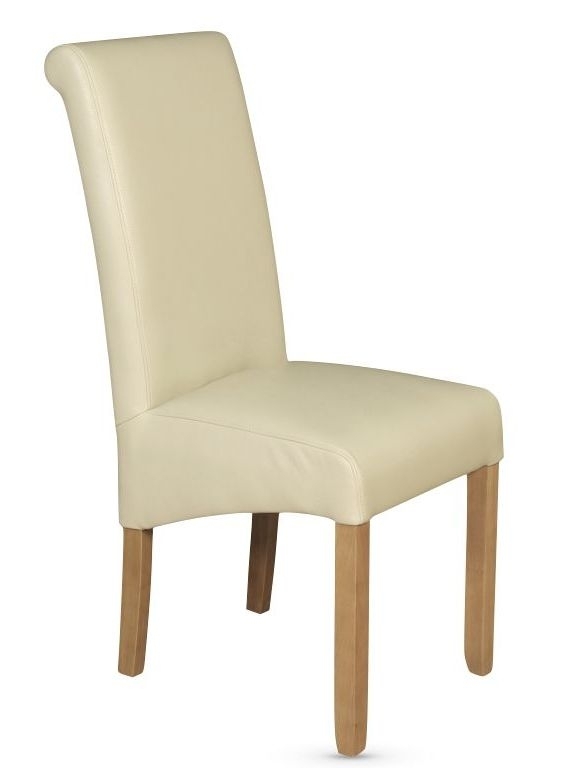 Sophie Cream Faux Leather Dining Chair Sold In Pairs