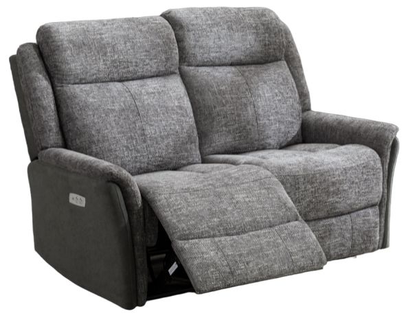Treyton Fusion Grey 2 Seater Recliner Sofa Velvet Fabric Upholstered