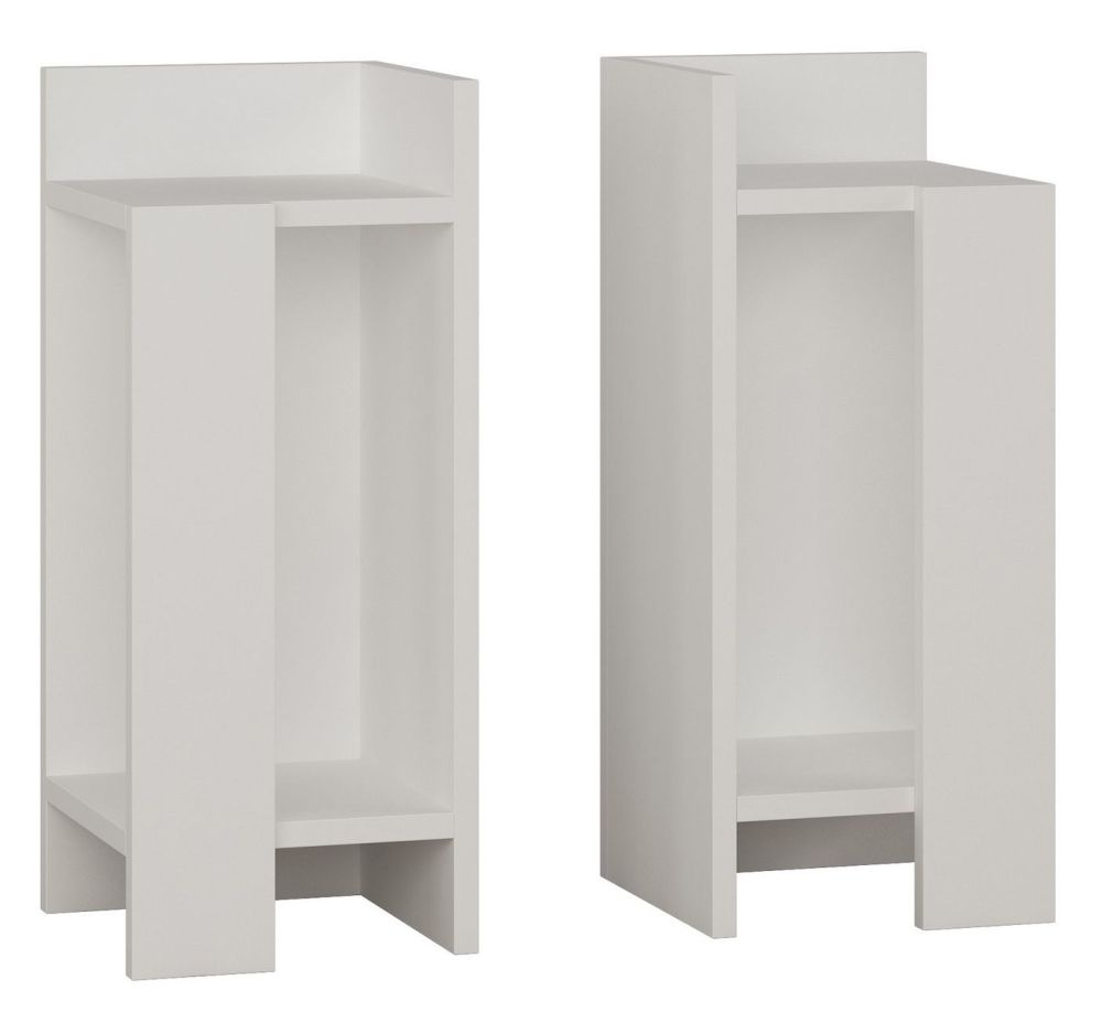 Bolivia White Bedside Cabinet Set Of 2