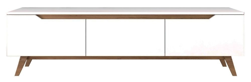 Konawa White And Walnut 3 Door Tv Unit