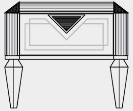 Arredoclassic Diamante Italian 1 Drawer Bedside Cabinet