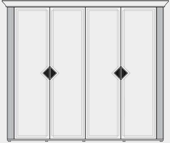 Arredoclassic Diamante Italian 4 Door Wardrobe