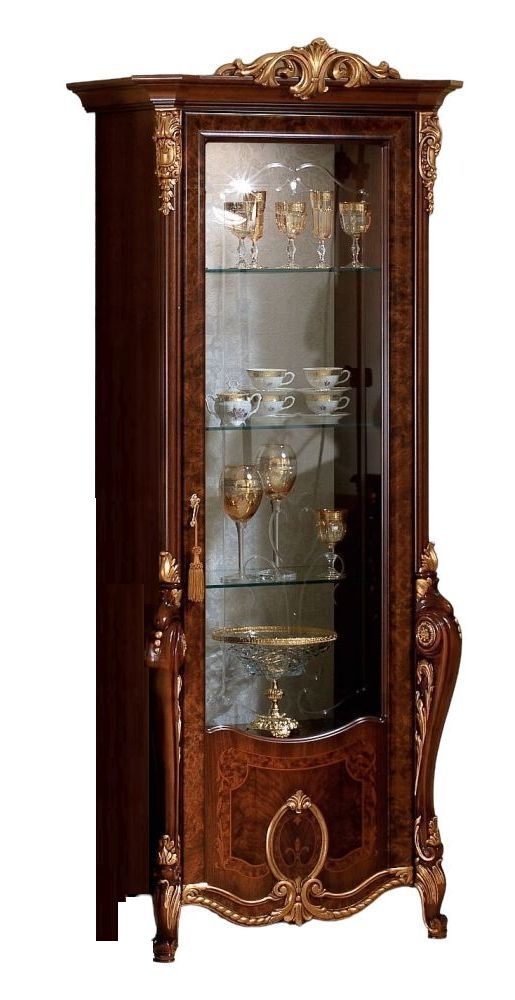 Arredoclassic Donatello Brown Italian 1 Glass Door Display Cabinet